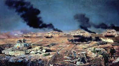 UK Tanks Attack Iraqi Position.